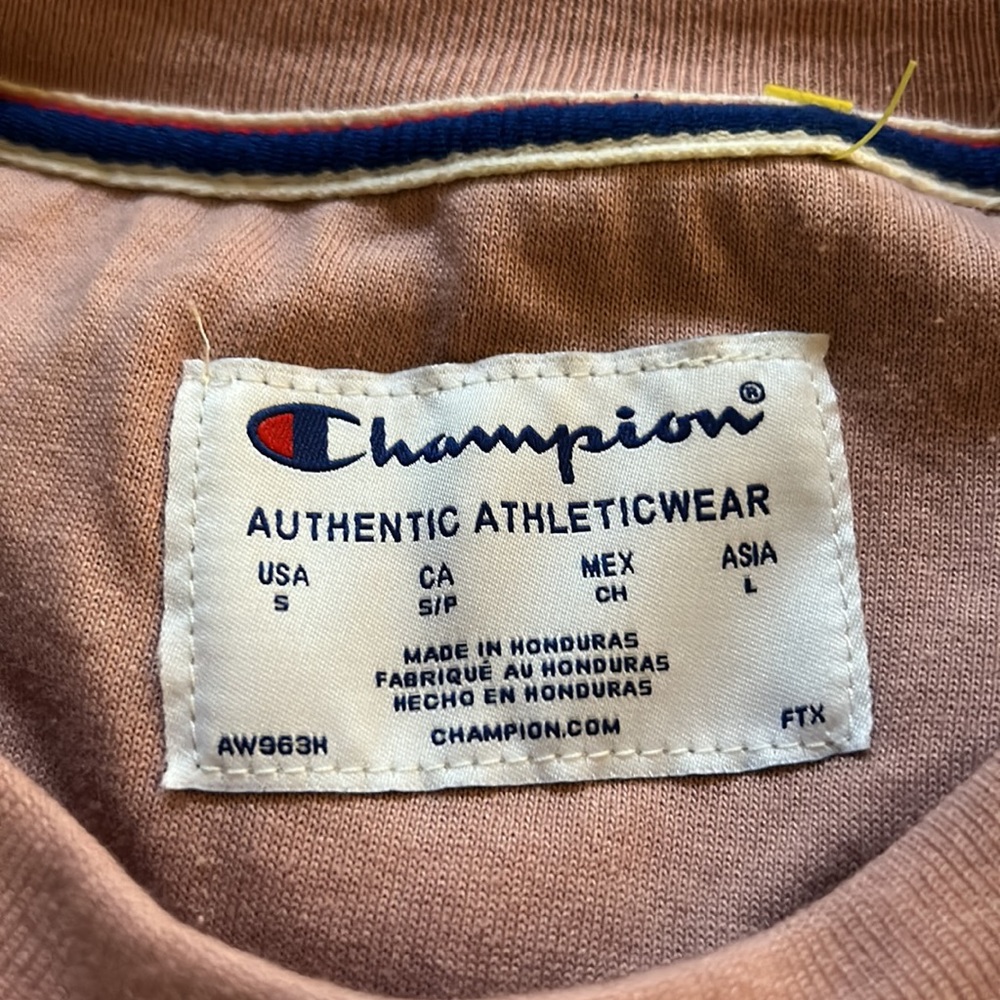 Champion Pink Top Dusty Rose Top Sweatshirt Beachy Small Athleisure Comfort - Picture 5 of 10